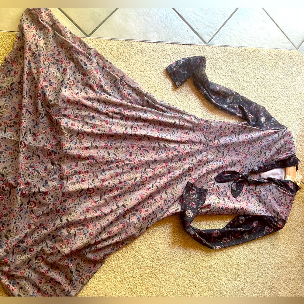 Light lavender with little pinkish flowers dress
